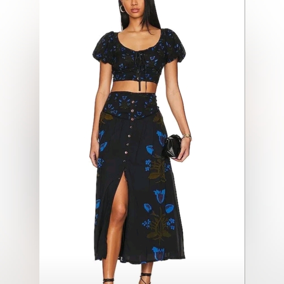 🦠NWOT Free People Sage Green Summer Skirt Set - Picture 4 of 7